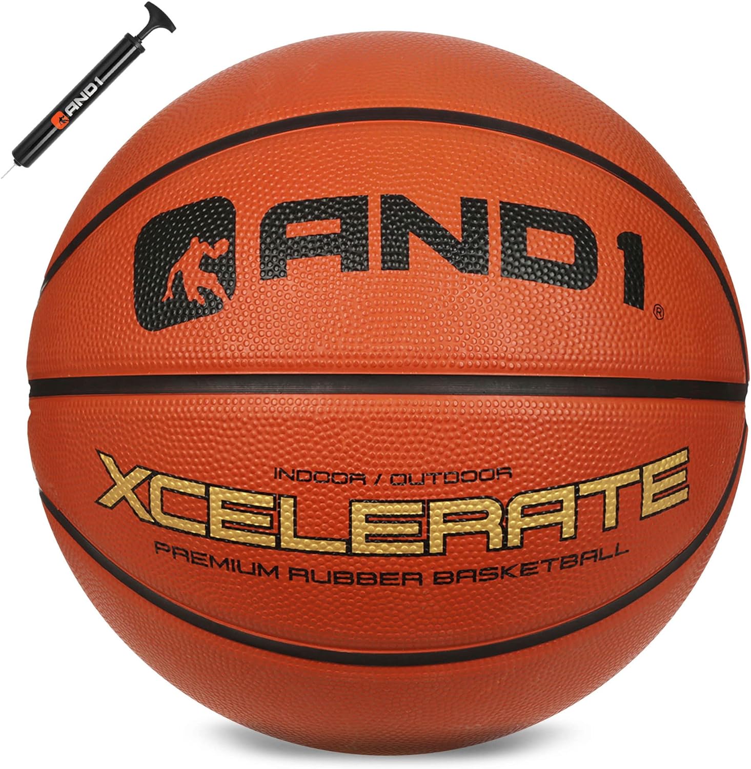 AND1 Xcelerate Rubber Basketball - Accelerate Your Skills with Precision and Comfort
